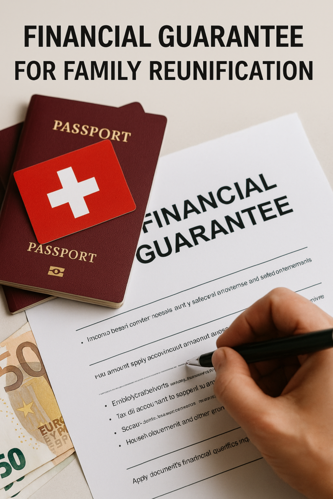 Financial guarantee family reunification Switzerland