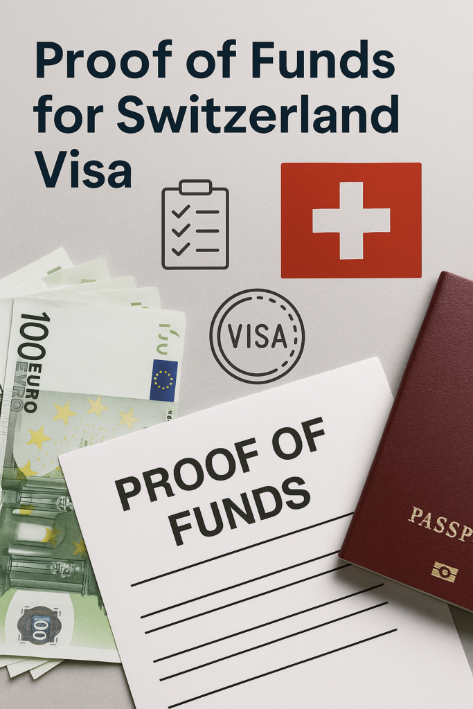 Proof of funds for Switzerland visa